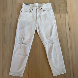 H&M Regular Tapered Coupe White Distressed Jeans Size 32